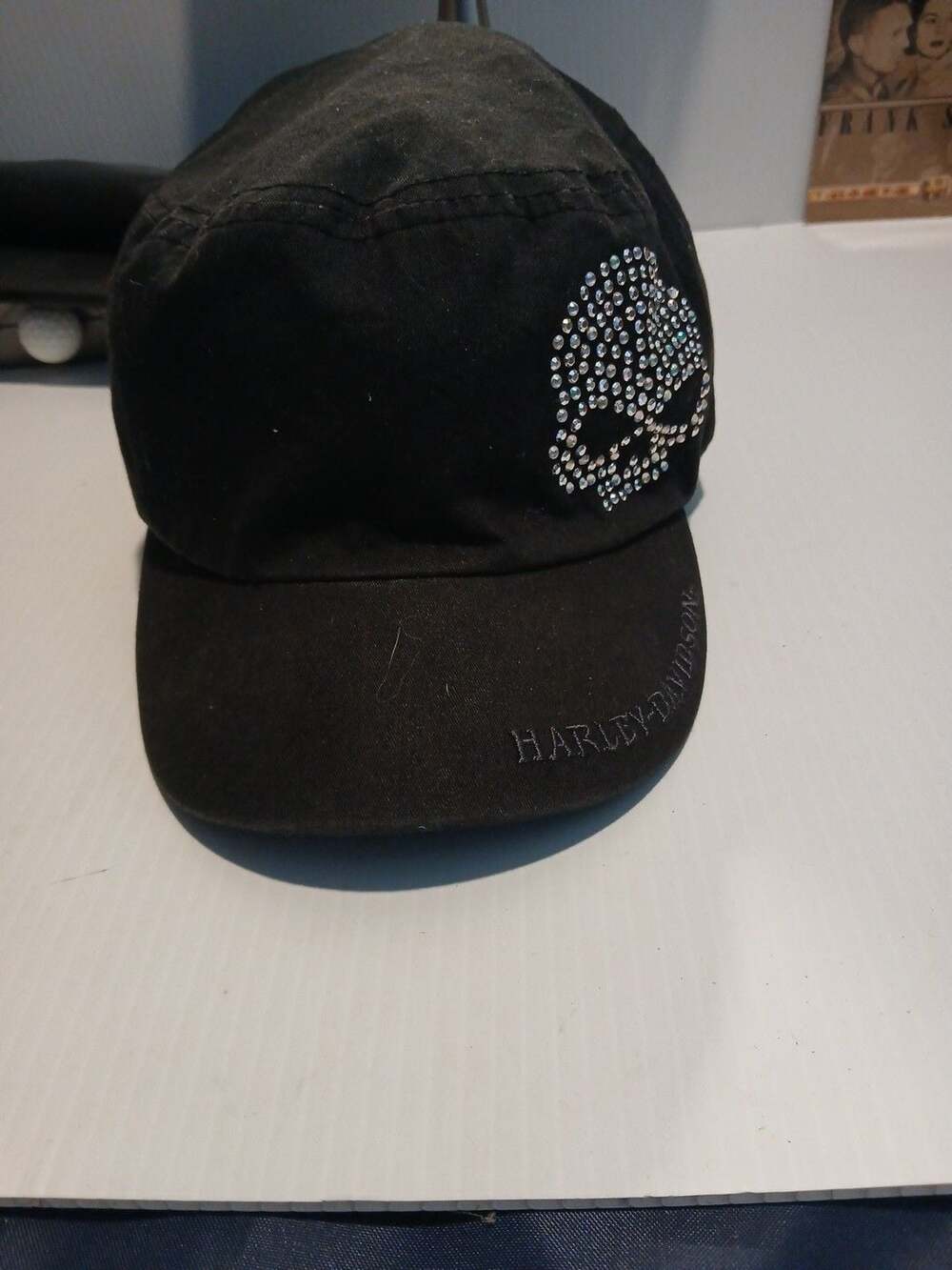 Harley-Davidson Rhinestone Skull Cadet Cap Black
